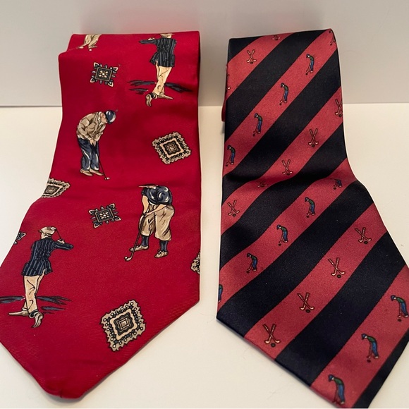Wembley Other - Lot Of 2 Golf Themed Ties Mercedes Wembley Silk